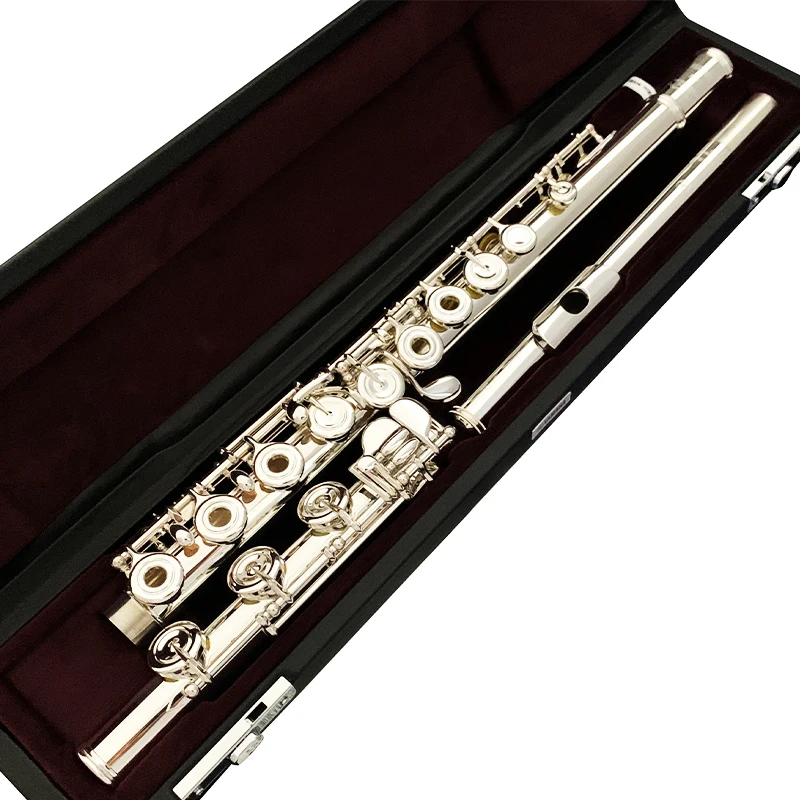 Pure Silver Flute With High Quality Leather Mats Yamahas YFL-677H Musical Instruments Professional Level