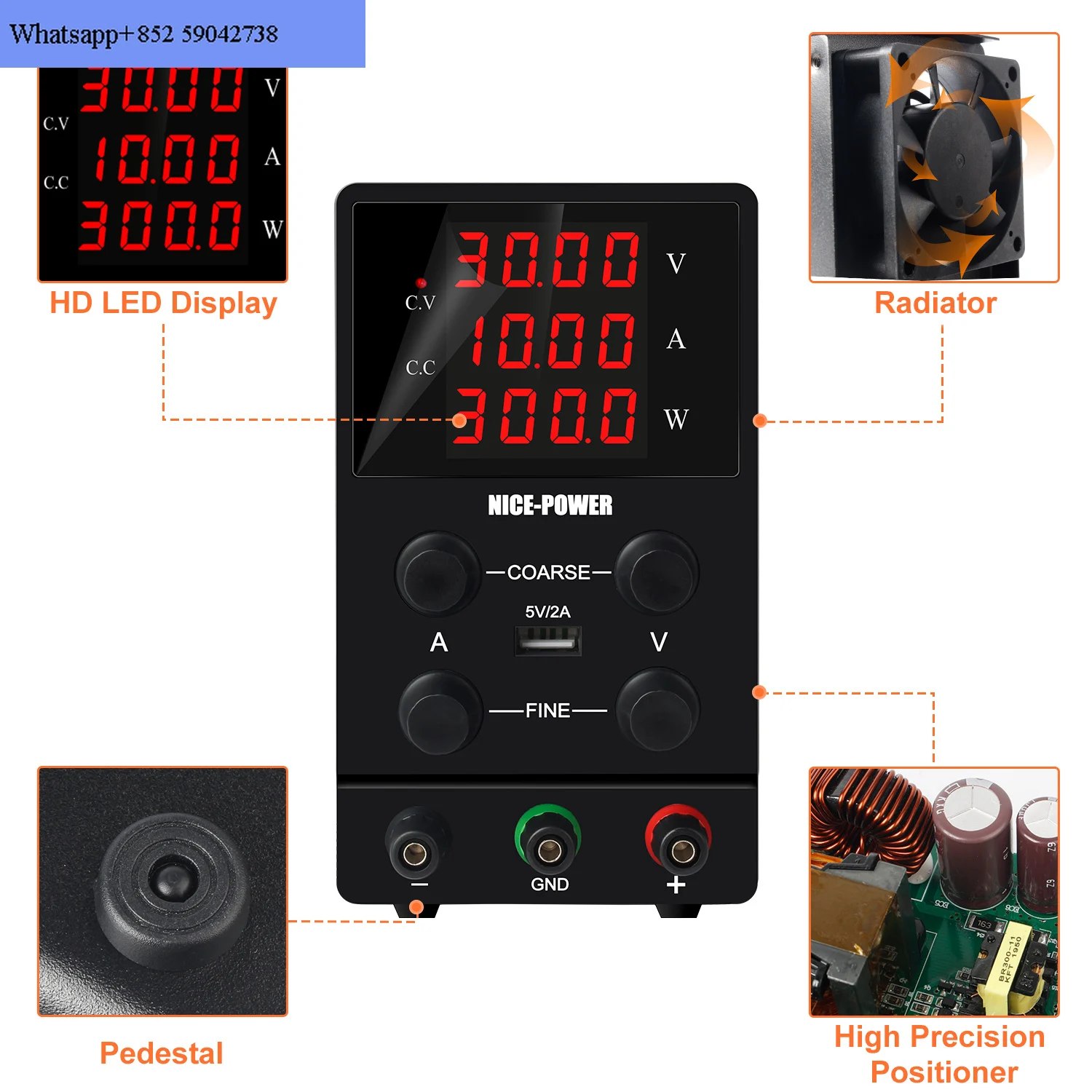 NICE-POWER SPS3010 30V 10A Black Cheap Price Laboratory Adjustable Variable Bench Switching DC Power Supply For Mobile Repair