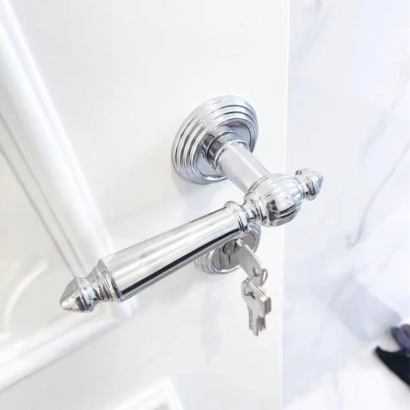 Imagem -03 - Fechadura de Porta Dourada Interna Estilo Nórdico Madeira Sólida Pvd Maçaneta de Sucção Magnética Fechadura Dividida Dourada Brilhante