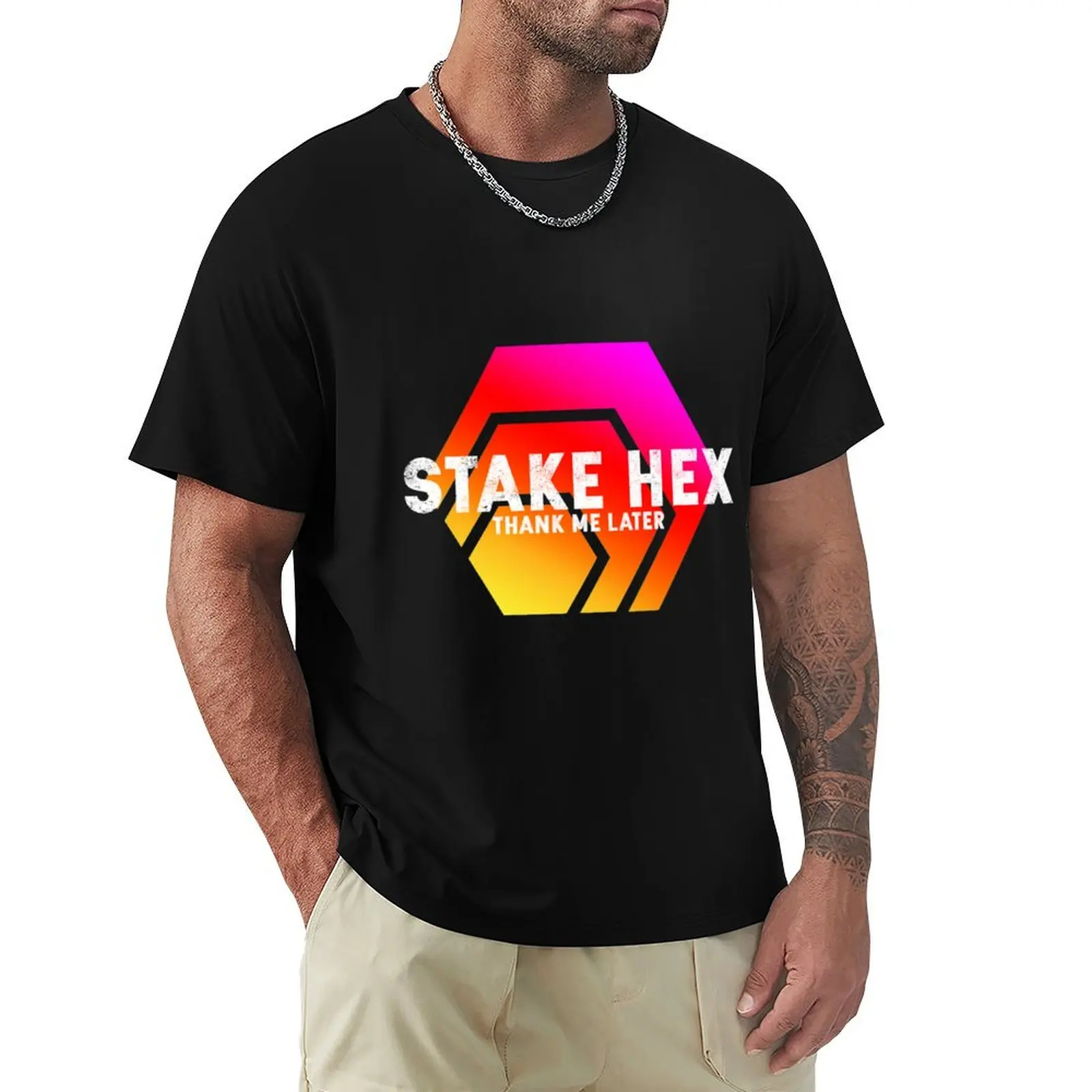 HEX Crypto Hexagon Logo, A Cool Crypto for Mens and Womens. T-Shirt man t shirts for men T-Shirt