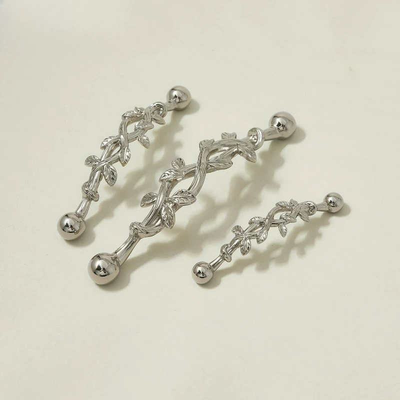 1PC  Original French Minimalist Cream Style Hollowed Out Tree Branch Shoe Cabinet Drawer Cabinet Door Handle Brass Handle