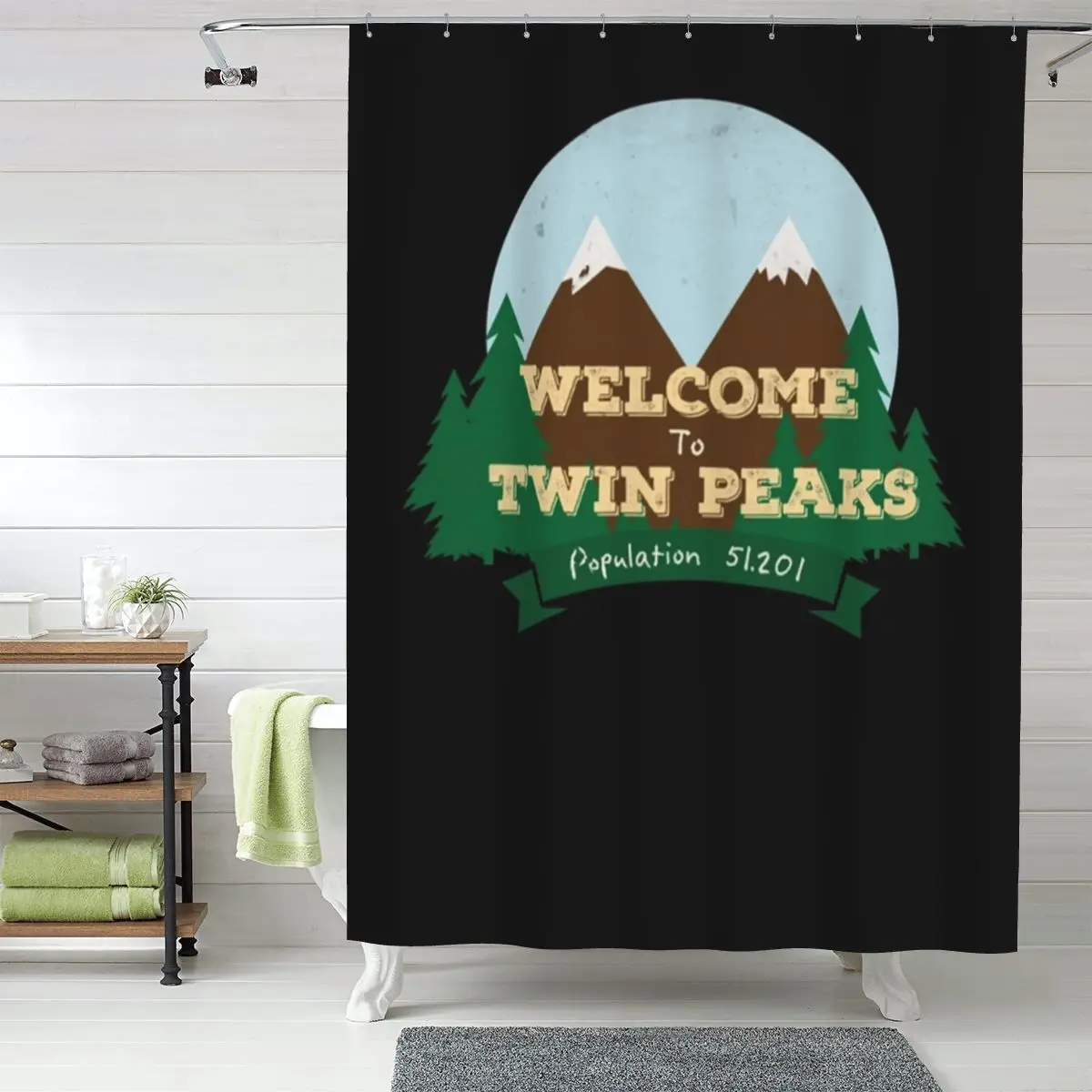 

Занавеска для душа «Первый день в Твин-Пикс» для любителей кино, полиэстеровая, водонепроницаемая, с крючками