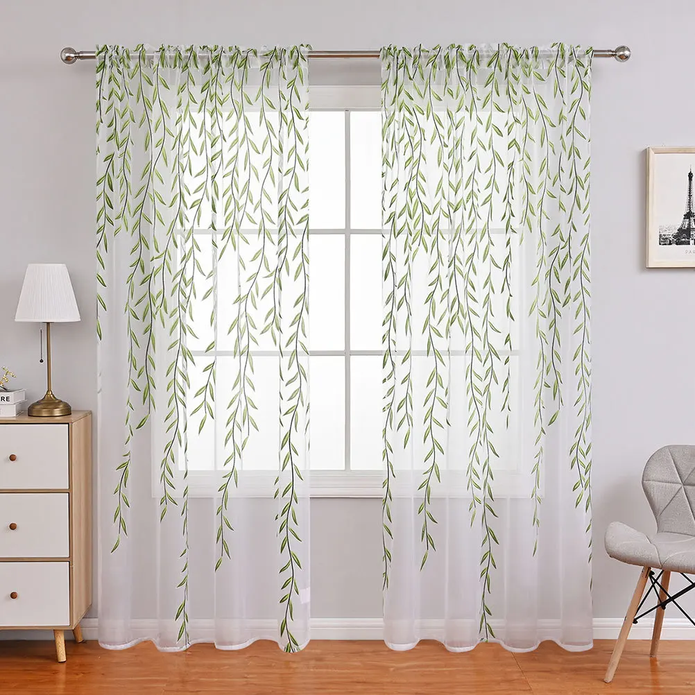 Tratamento de cortinas para janela do quarto transparente elegante cortina perfeita adição encantamento fresco olhar janela cortina transparente