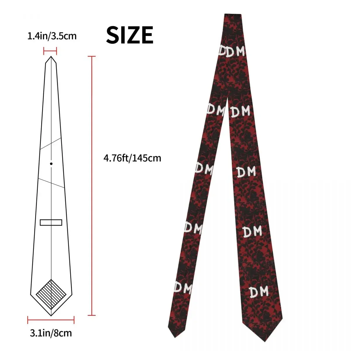 DeMo Violator Texture Neckties Men's Custom Silk Depeche Cool Mode DM Neck Tie for Office