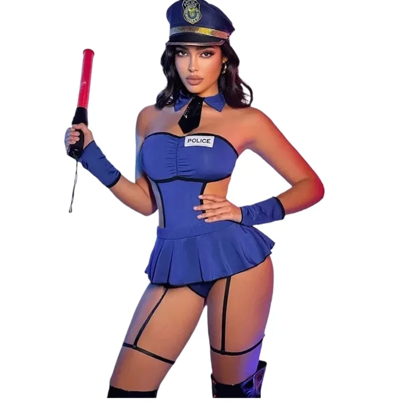 

Эротический костюм полицейской XXOO для ролевых игр, формирующий фигуру, для соблазнительных вечеринок и танцев в ночном клубе