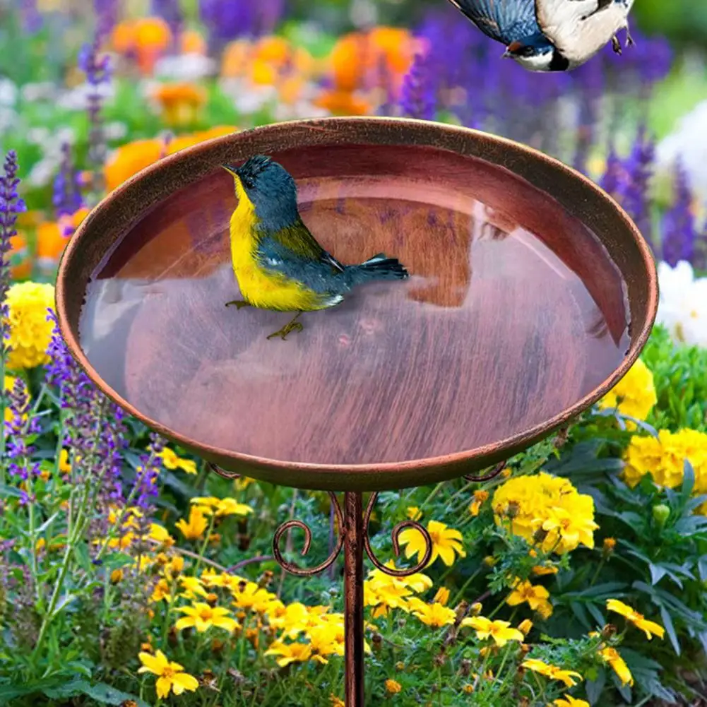 

76cm Metal Birds Bath Small Metal Birdbath Staked Birdbath Garden Patio Lawn Decor Feeder For Outside 30 Gardening Accessories