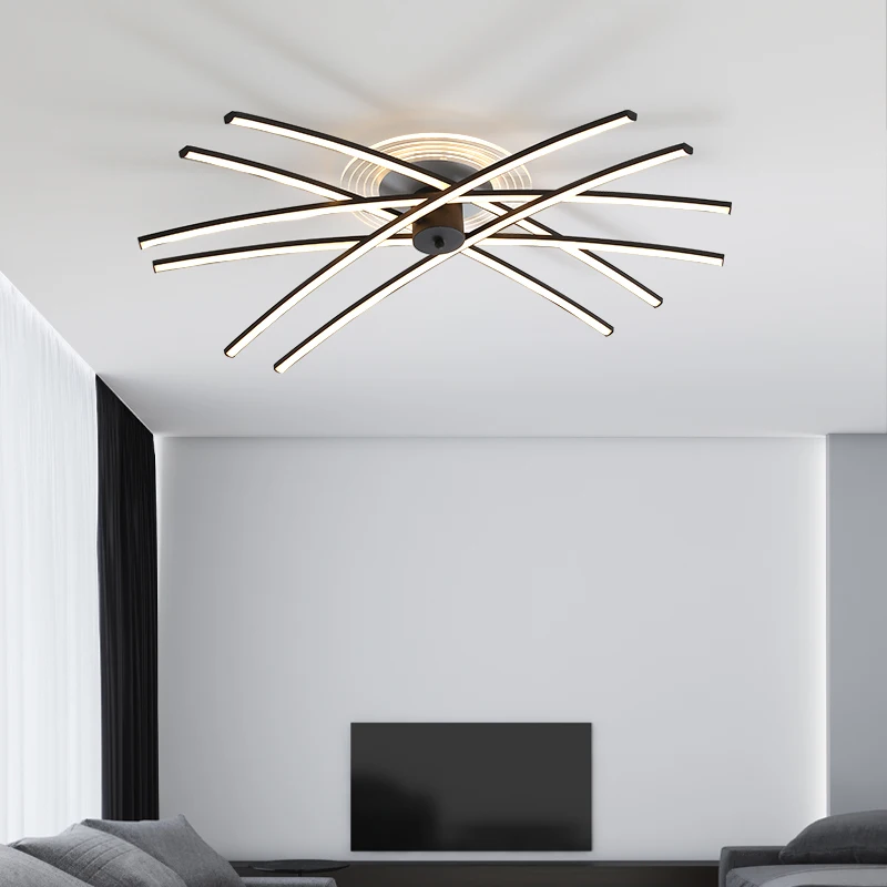 

Nordic Luxury Living Room Led Chandeliers Modern Extremely Simple Bedroom Study Ceiling Lamp Dining Long Strip Designer Lamps