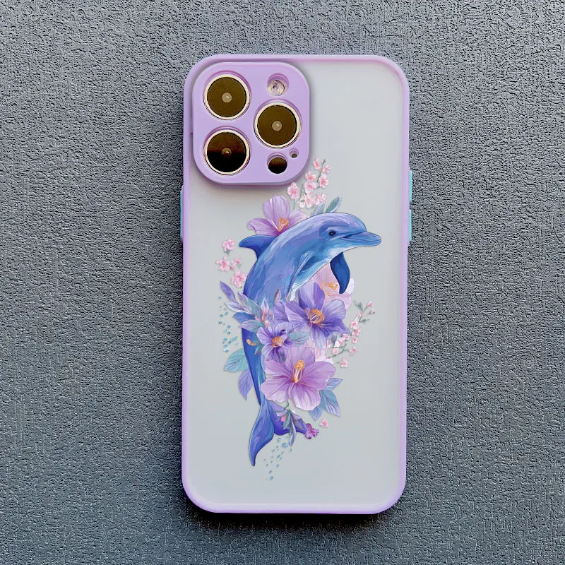 

Ocean Animal Cute Dolphin Phone Case For iPhone 15 14 Pro Max Plus 17 16 Pro Max 13 Mini 12 11 Pro Max Shockproof Protect Covers