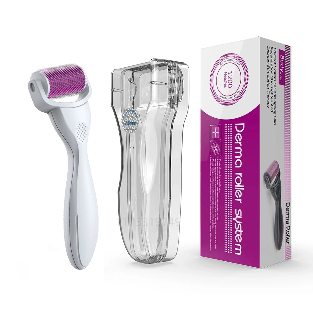 Derma Roller DRS 1200 agujas, terapia de microagujas, mejora de belleza para celulitis, estrías, pérdida de cabello, cuidado de la piel corporal