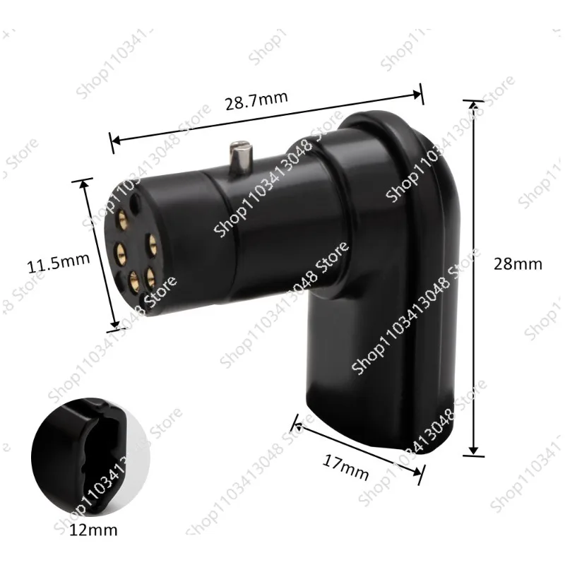 

Gold-plated vinyl singing arm wire Five-pin connector, right-angle elbow singing arm head, five-pin female connector