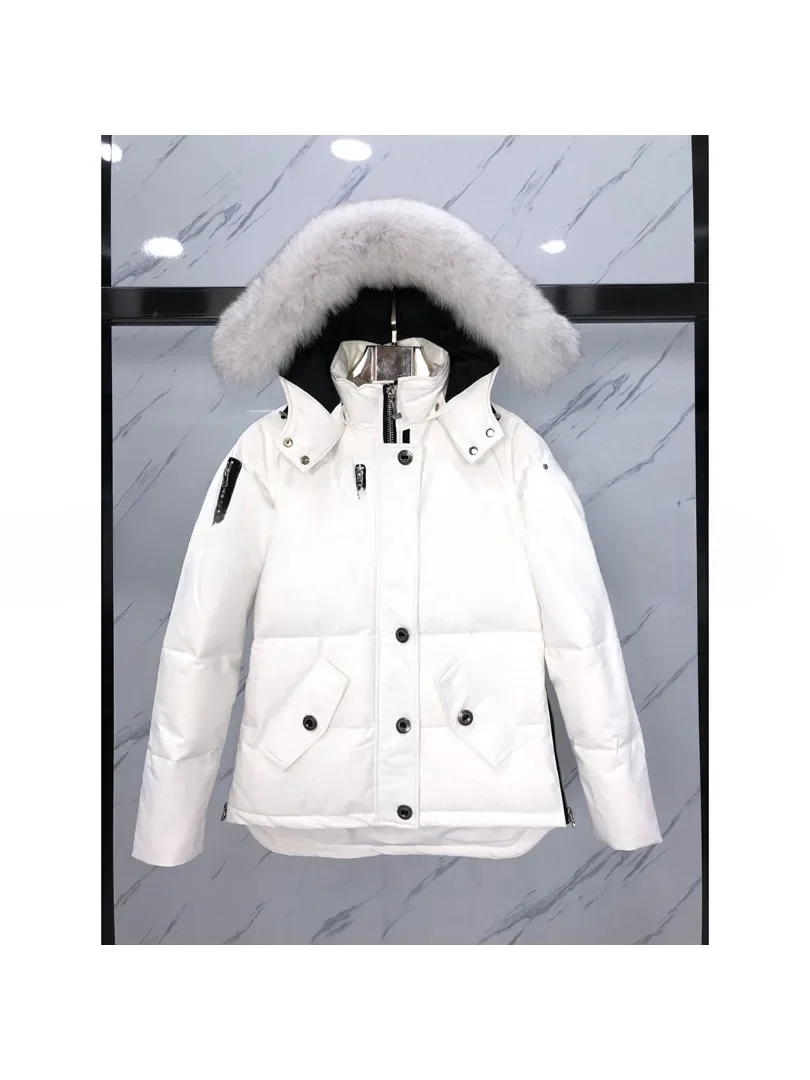 EUR Cross-border down jacket fox hair 05 women's 06 men's Canadian couple's coat of the same style