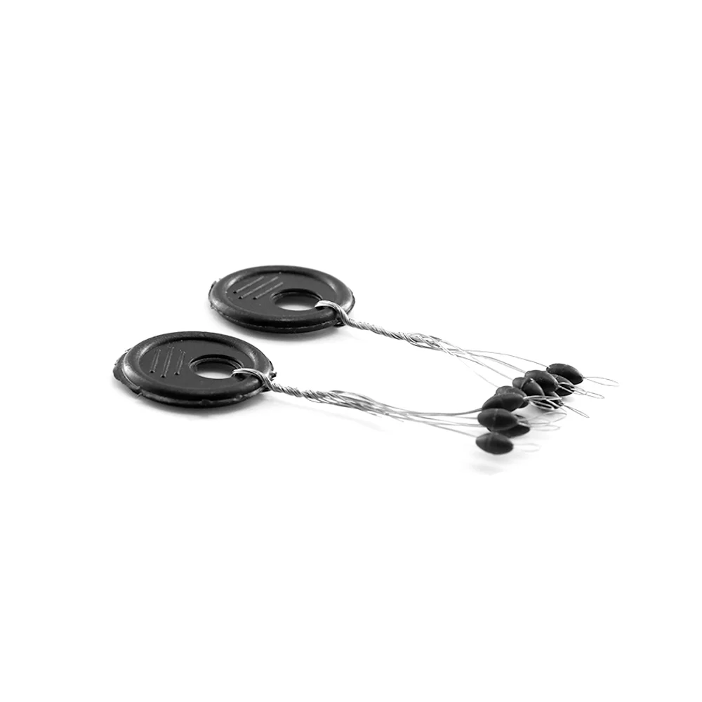 

10Pcs Black Oval & Cylinder Rubber Fishing Bobber Stopper, 6 in 1 Float Sinker Stops,L M S XS Float Stop Available