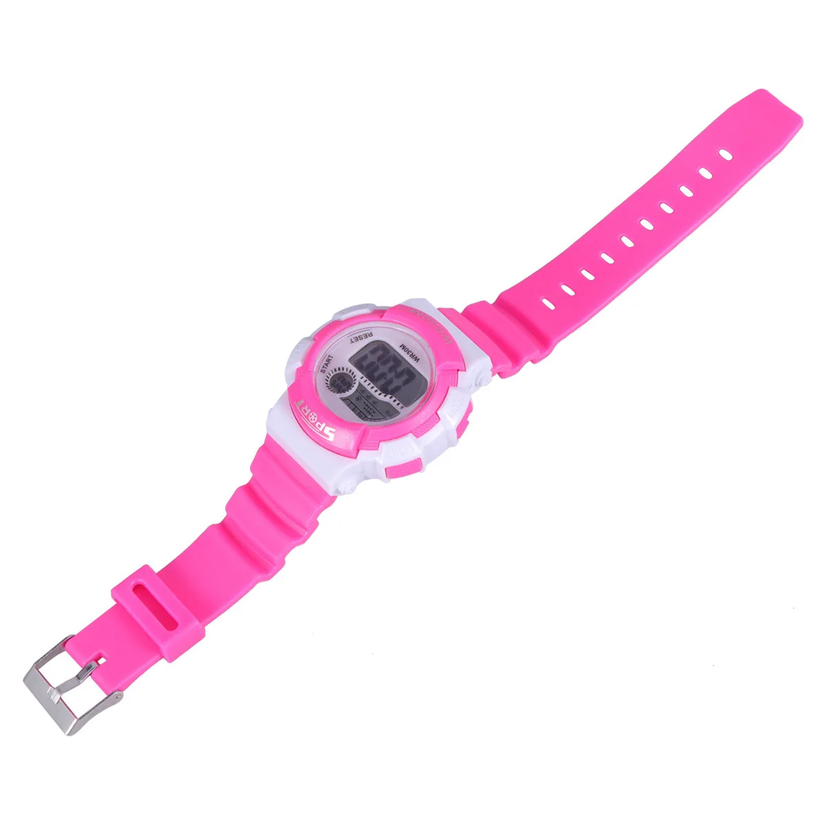

1Pcs Electronic Kids Watch Adorable Design Waterproof LED Light Alarm Countdown Wristwatch for Boys Girls Casual Wear Rosy