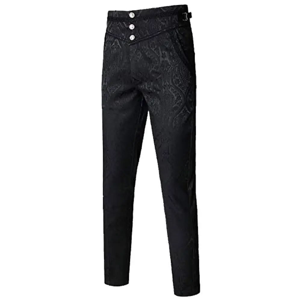 Gothic Trousers Halloween Vampire Cosplay Trousers Dark Jacquard Trousers