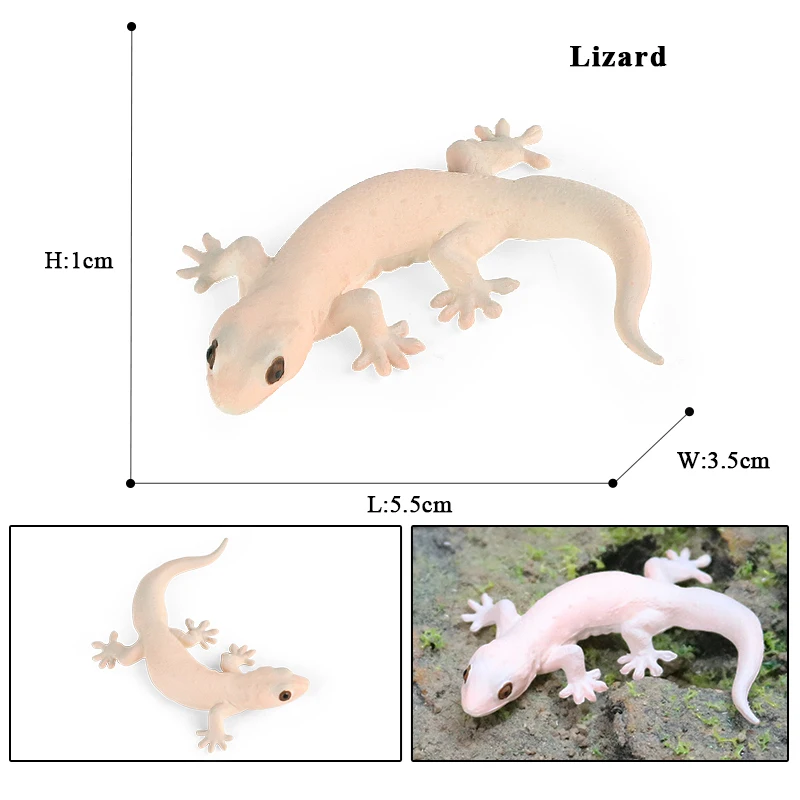 Simulation Wild Reptile Animals Action Gecko Figures Lizard Model Figurines Kids Education Congnitive Scene Decoration Toy