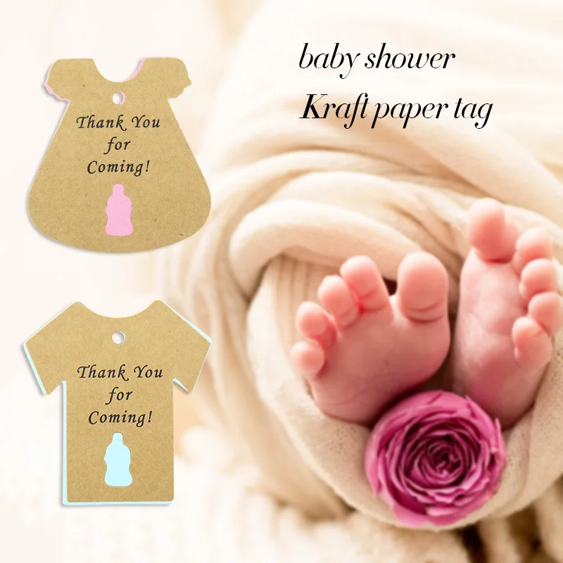 50 szt. Różowo-niebieski Baby Shower etykiety, metki dziękuję za przybycie z etykietą na przyjęcie urodzinowe dla chłopca i dziewczynki