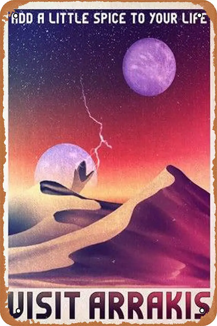Metal Sign - Visit Arrakis Tin Poster 12 X 8 Inches sign
