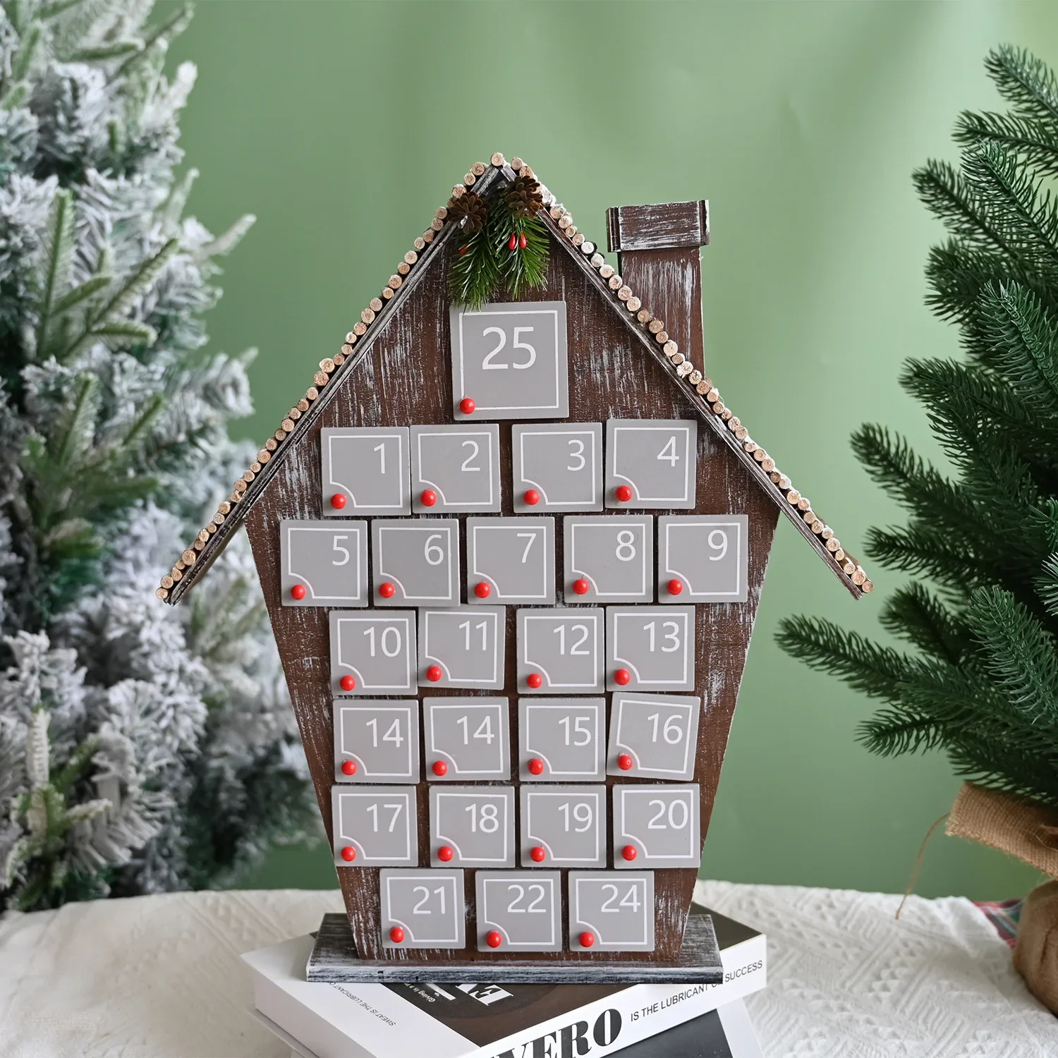 

Christmas 24 Day Countdown Calendar With Light Wooden Drawer Home Decor Ornament For Kids Light Up Gifts Candy Drawer Organizer