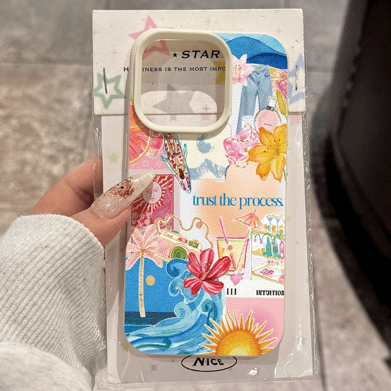 Watercolor Collage Pattern Phone Case for Samsung Galaxy S26 S25 S24 S23 S22 S21 S20 Plus Ultra A73 A72 A52 A32 A25 A15 Cover