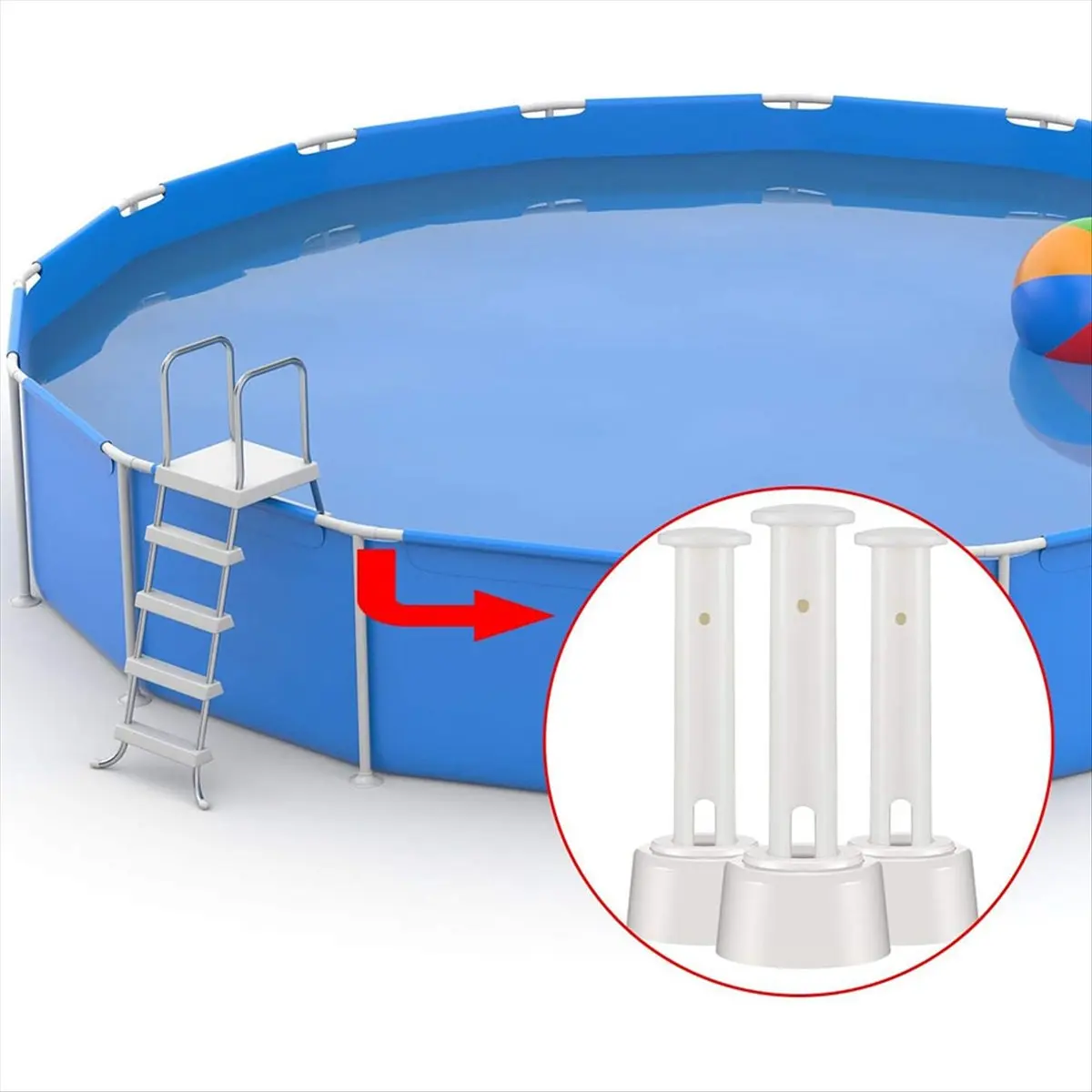 AA83 36 Pcs Plastic Pool Joint Pins with 36 Pcs Pool Seals Summer Pool Parts 2.36 Inch Pool Clips for Above Ground Pools