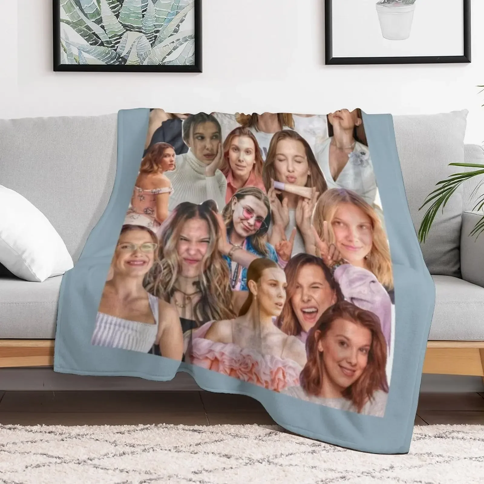 New Millie Bobby Brown Edit Collage by Stasii Graphic Throw Blanket Blankets For Baby halloween Blankets