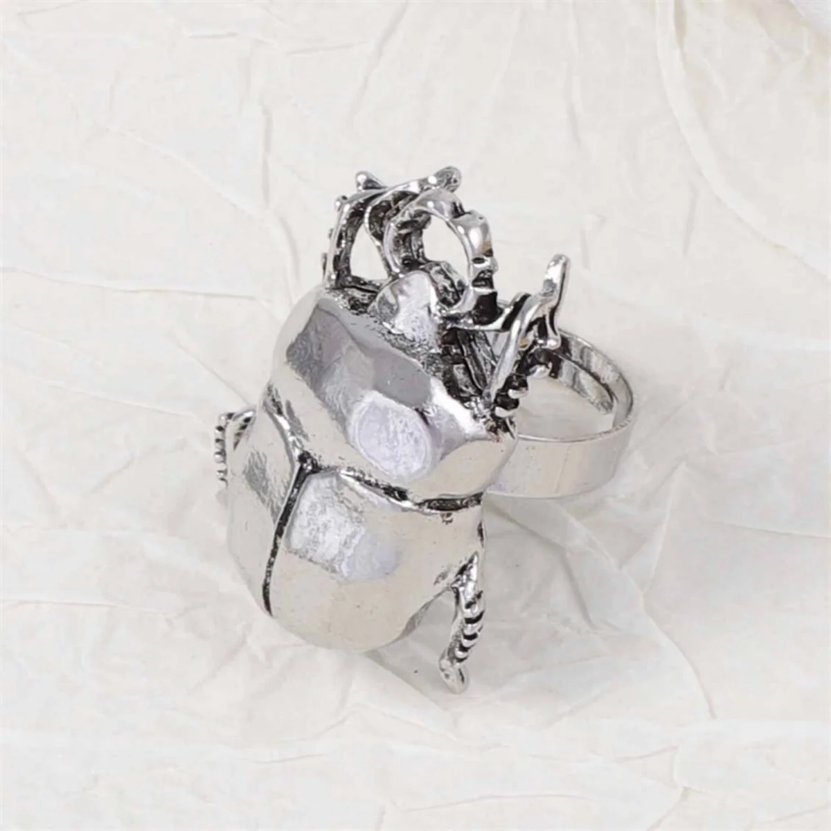Creative Insect Cicada Beetle Opening Rings For Women Men Vintage Punk Metal Animal Finger Ring Party Daily Wear Fashion Jewelry view 5