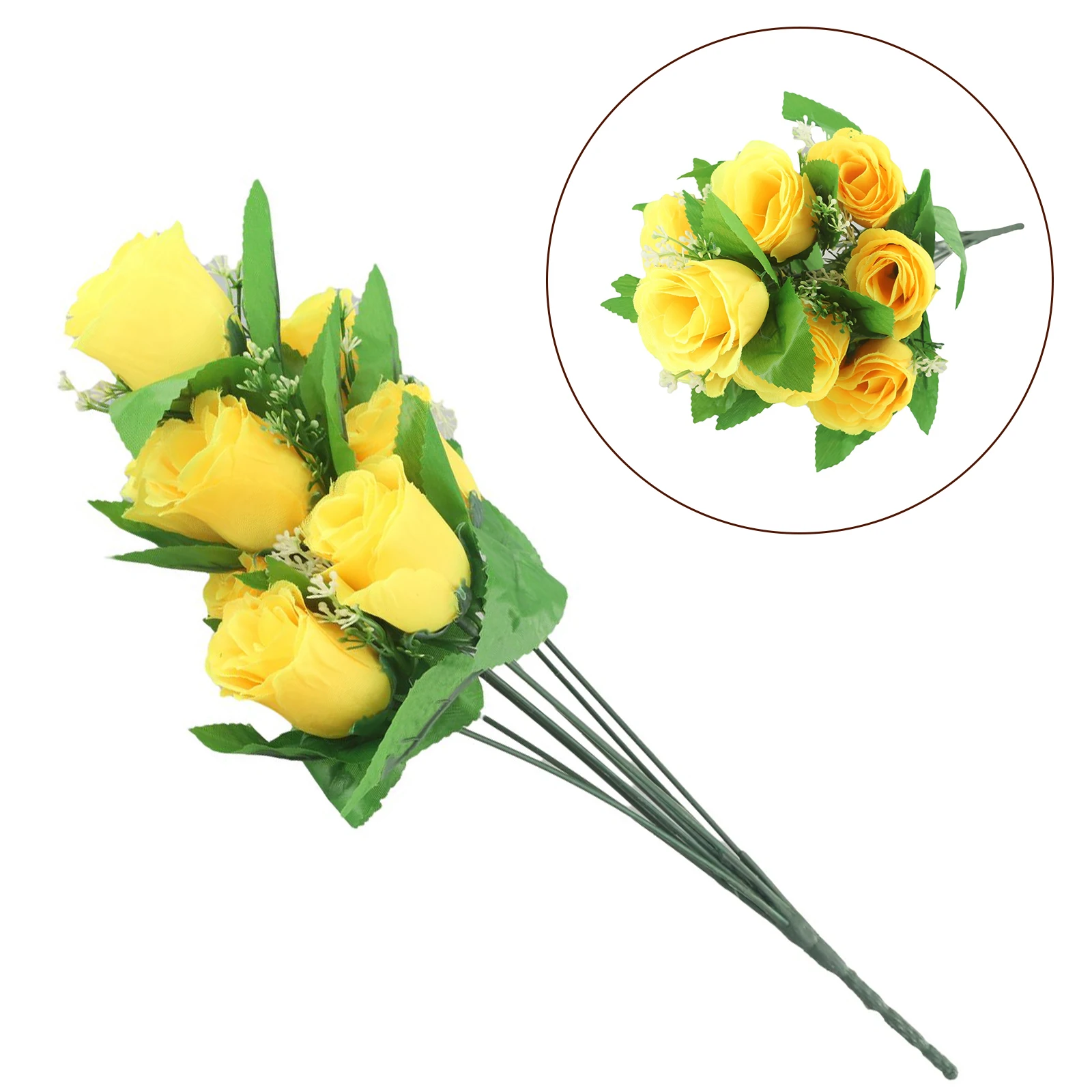 10 Heads Artificial Flower Silk Rose Bouquet Fake Flower For Wedding Table Party Vase Home Decor Party Supplies