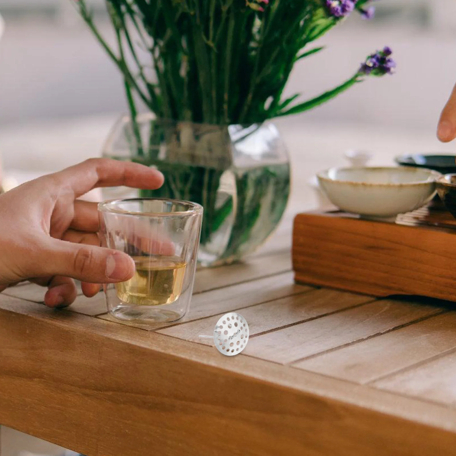 

2Pcs Purple Clay Teapot Stainless Steel Filter Ball Fine Mesh Strainer for Loose Tea Brewing Tea Accessories Teapot Filter