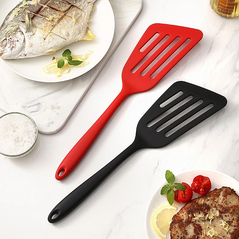 Silicone Oblique Spatula Steak Slotted Scoop Kitchen Cooking Pancakes Frying Pan Shovel Cookware Tools Barbecue Accessories