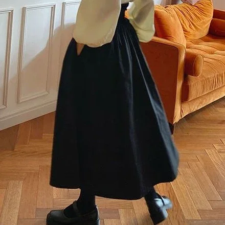 New Long Skirts Women High Waist Y2K Midi  A-line Jupe Preppy Casual Korean Fashion Pleated  2026 Faldas Mujer De Moda