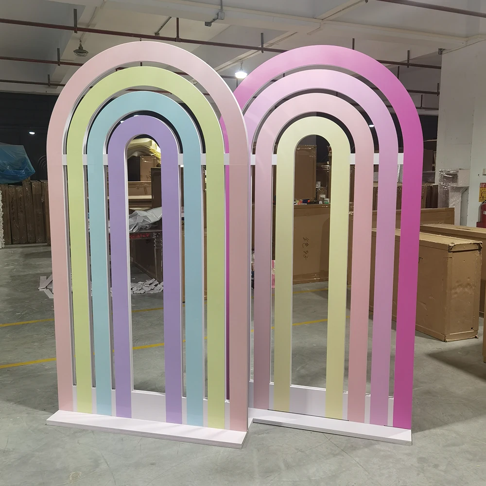 Cheaper Events Supplies Fancy Rainbow Backdrops Acrylic Panel For Wedding