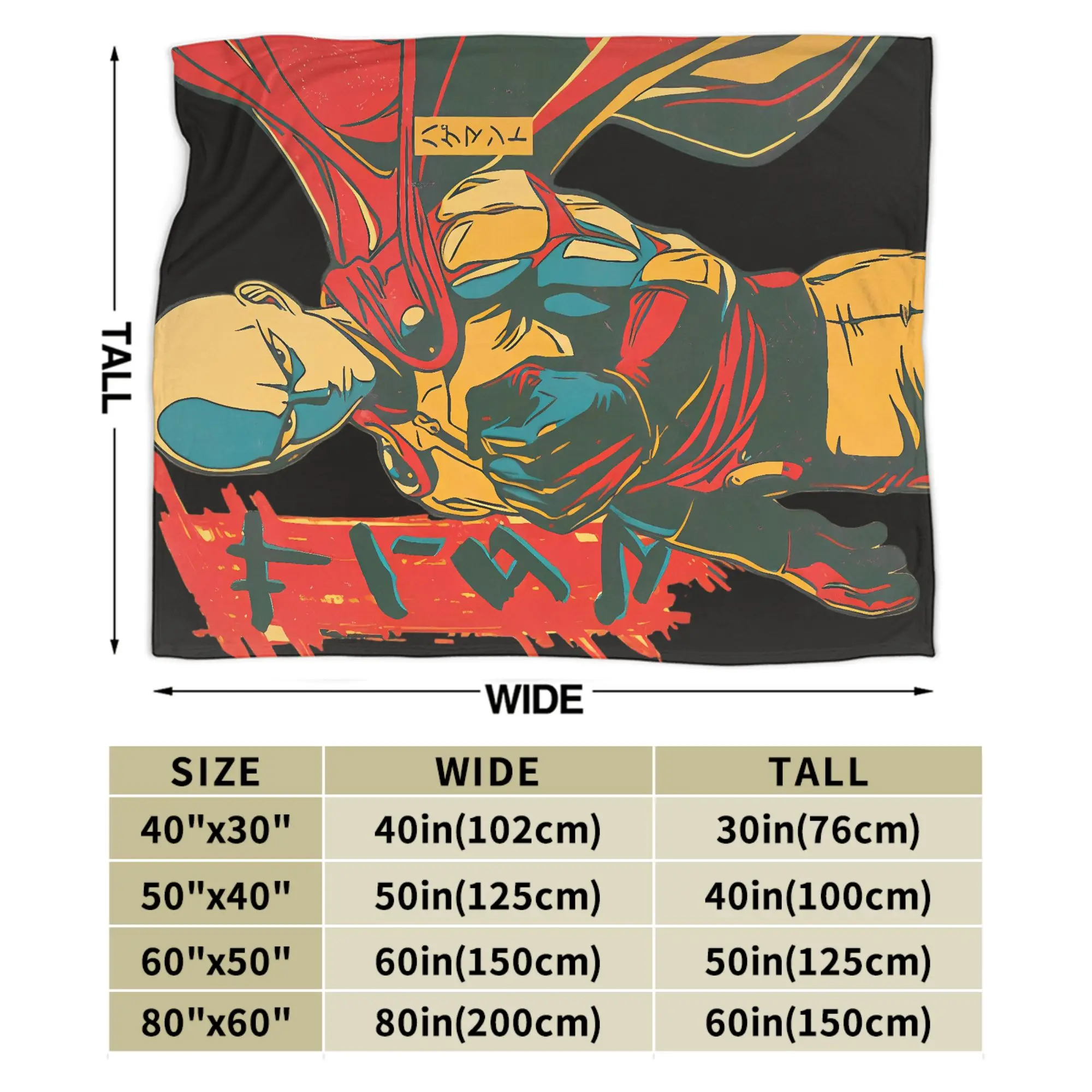 واحد لكمة رجل Saitama أنيمي الجرافيك سوبر بطانية دافئة نزهة أفخم الفراش يلقي طباعة الفانيلا المفرش أريكة غطاء سرير