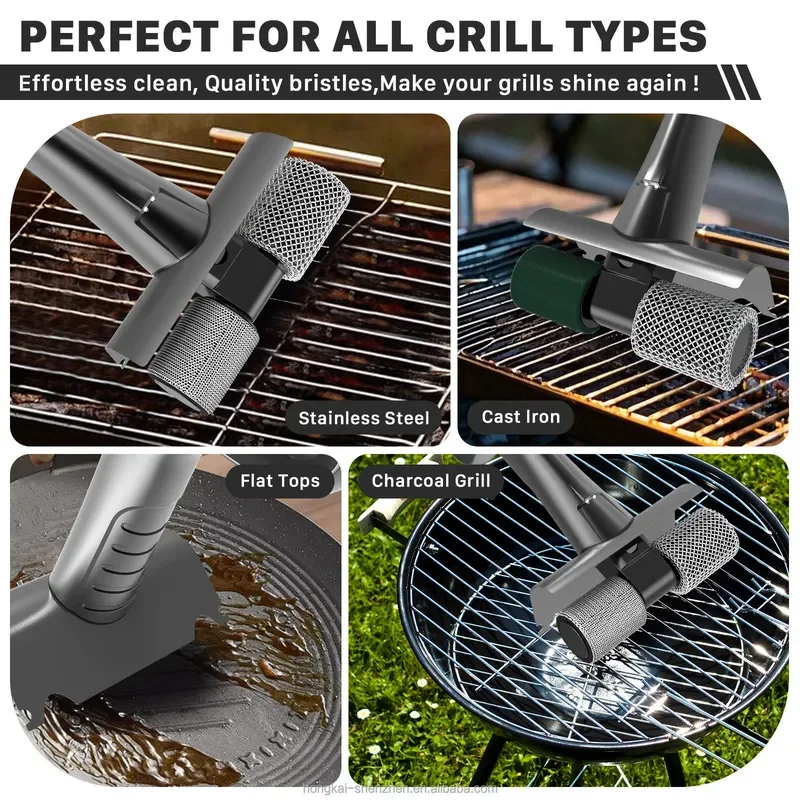 Electric Cleaning Brush for BBQ Grill Mesh Oil Removal Household Multifunctional Outdoor Kitchen Tool Wire Scrubber Device