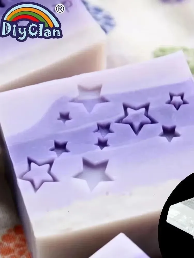 Molde de sello de jabón Natural de estrellas, herramientas de fabricación de jabón de vidrio orgánico Natural, transparente, hecho a mano, capítulo