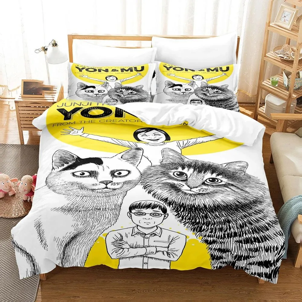 3D Printed Junji Ito Manga Bedding Set Boys Girls Twin Queen Size Duvet Cover Pillowcase Bed Kids Adult Home Textileextile