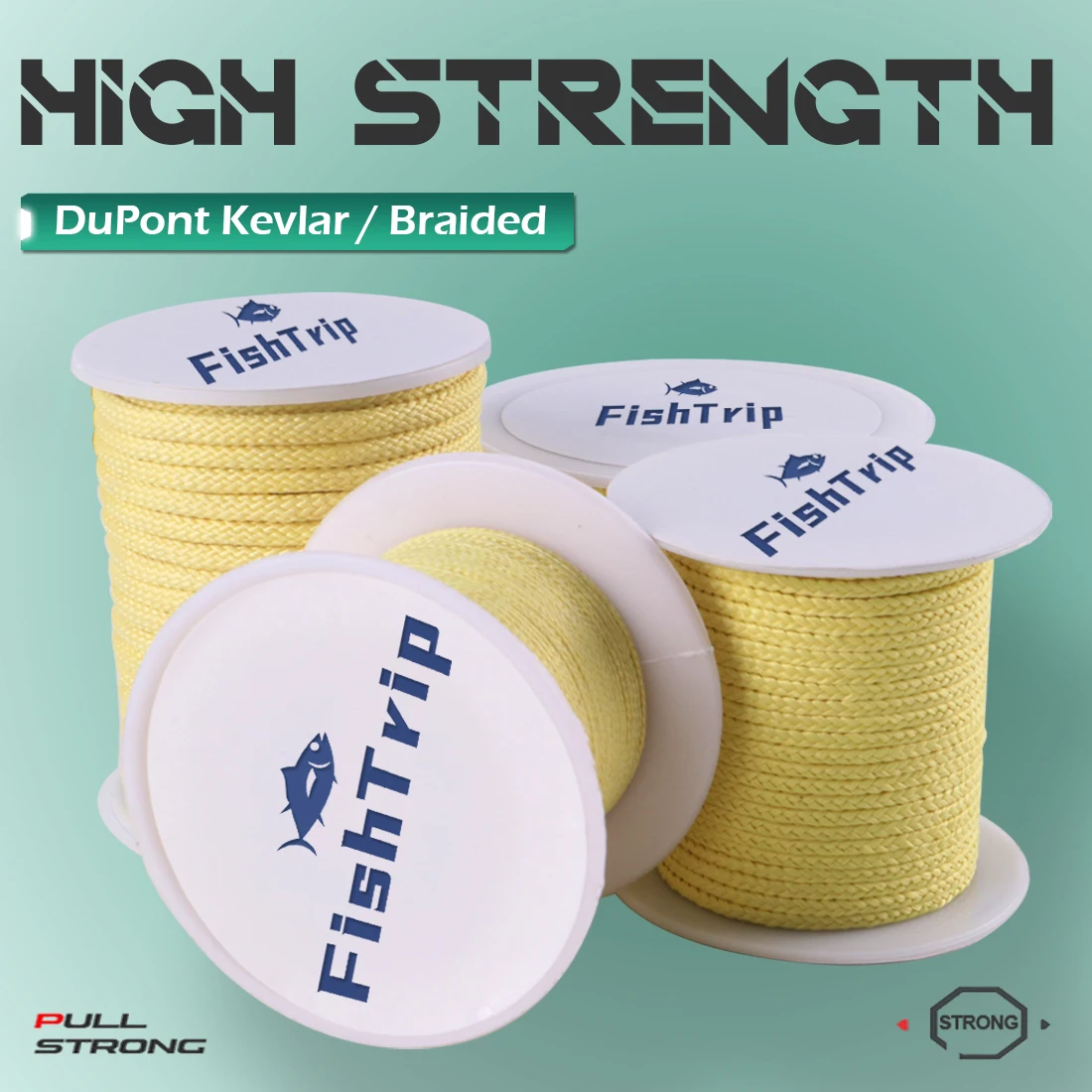 FishTrip 50lbs~5000lbs Braided Kevlar Line Kevlar Fishing Line Thread Roll High Strength Fishing Assist Cord Outdoor Rope