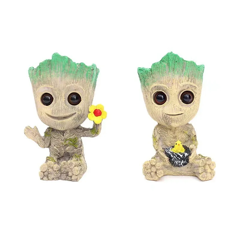 Marvel Groot Figure Model Aquarium Decoration Cute Tree Man Car Interior Desk Ornament Creative Landscaping Resin Doll Toy Gifts