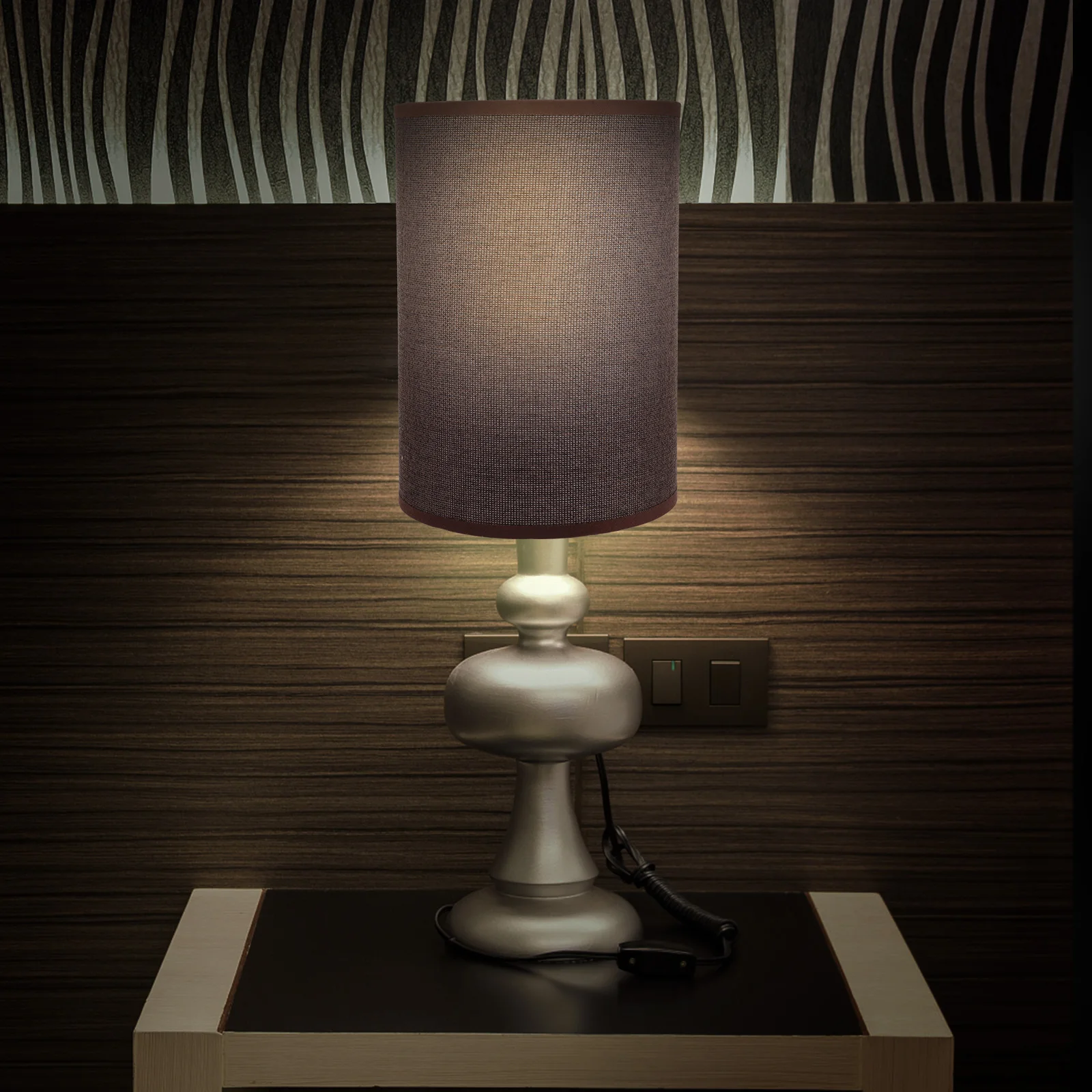 

Large Cylindrical Fabric Lamp Shades Black Retro Light Cover for Home Study Bedroom Office Sturdy Durable Premium Paper Cylinder