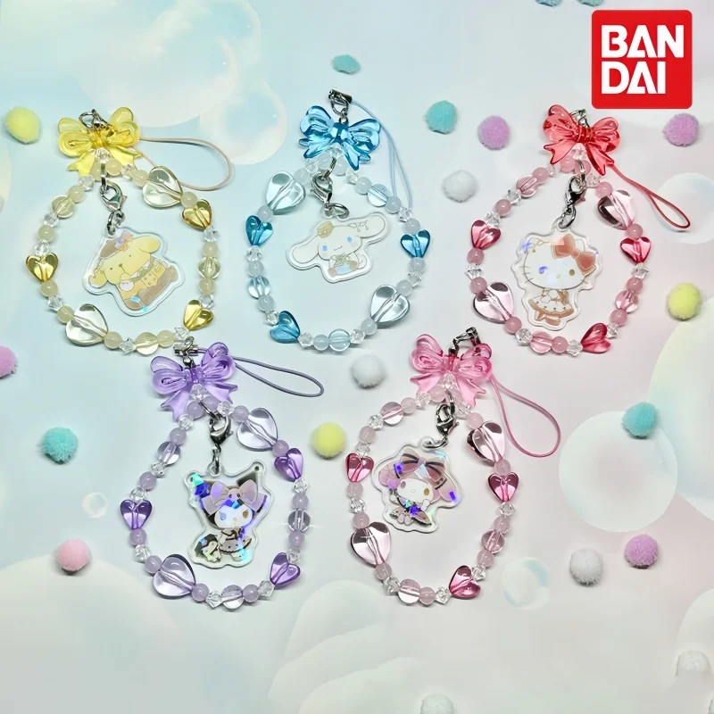 

Bandai Sanrio Characters Shiny Beaded Charm Gashapon Hello Kitty Kuromi My Melody Cinnamoroll Pompompurin Bag Phone Charm
