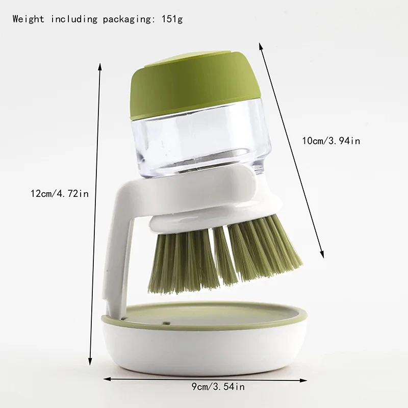 Kitchen Cleaning Brush Liquid Addition Soap Brush Household Kitchen Pot Scrubbing Brush Dishwashing Brush Liquid Soap Dispenser