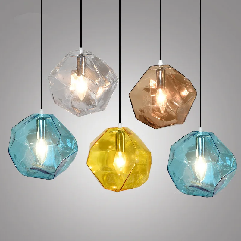 

Modern Minimalist Colorful Glass Pendant Light, Creative Small Hanging Lamp for Bar Restaurant Bedroom, Cafe Showroom Lighting