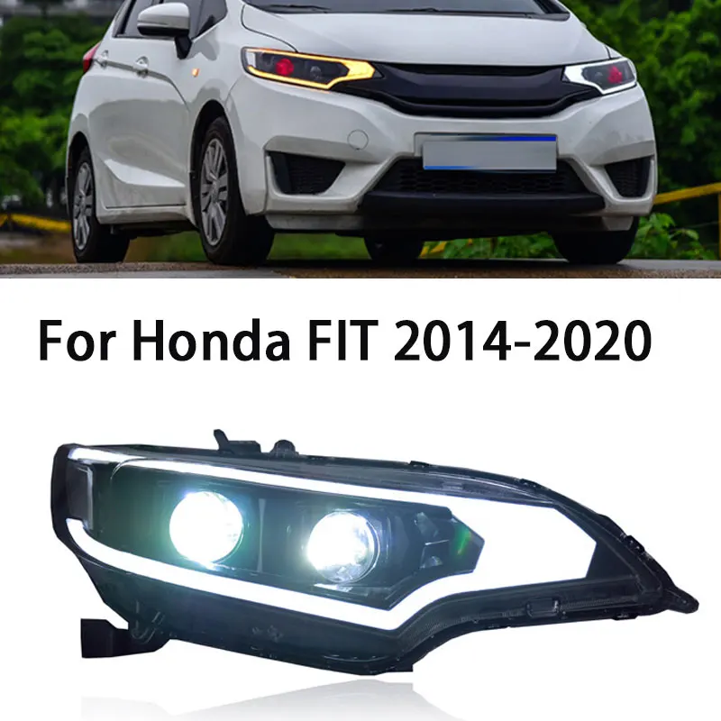 Car Accessories Head Lamp 2011-2020 For Honda FIT JAZZ GK5 Head Lamp DRL Signal Projector Lens Automotive Accessories