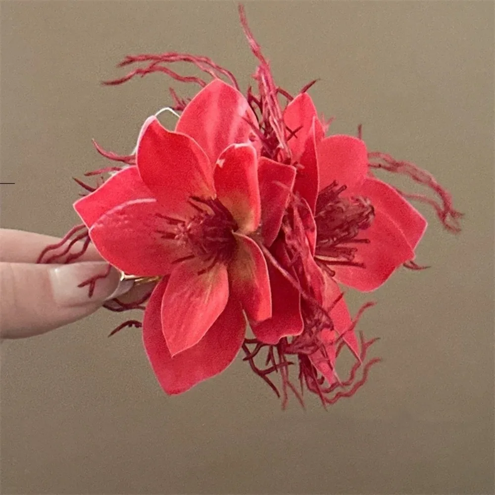 

Fashion Purple Lily Flower Simulated Flowers Hair Clips Super Fairy Plastic Headwear Hair Accessories Woman