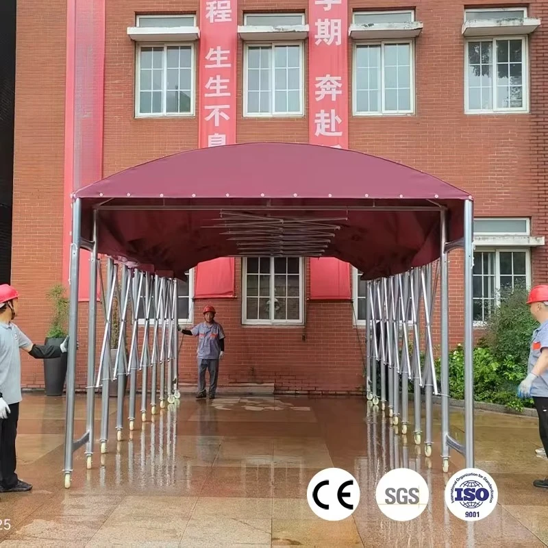 Custom Retractable Sliding Tent Movable Outdoor Storage Warehouse Canopy Heavy Duty Push Pull Folding Marquee Tent Design