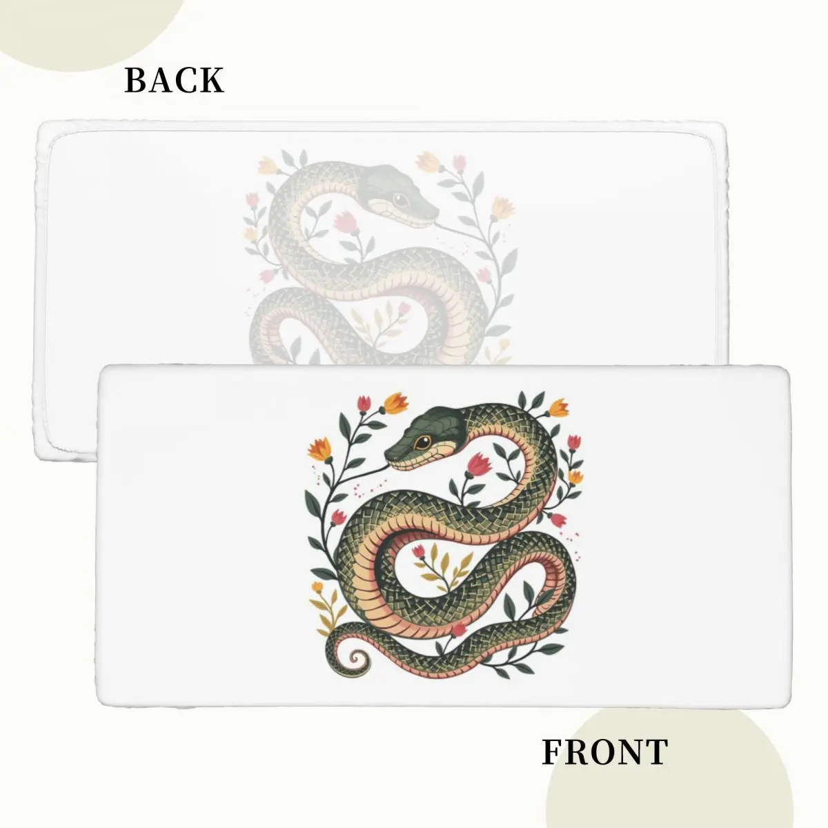 Botanical Serpent Nature Inspired Customized Rectangular Tablecloth Waterproof Table Cover for Dining Events Table Cloth