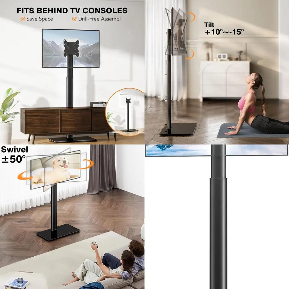 

Универсальная подставка для телевизора с креплением на 100 градусов, регулируемой высоте и функцией наклона для ЖК-дисплея диаметром от 19 до 43 дюймов, светодиодных OLED-телевизоров,