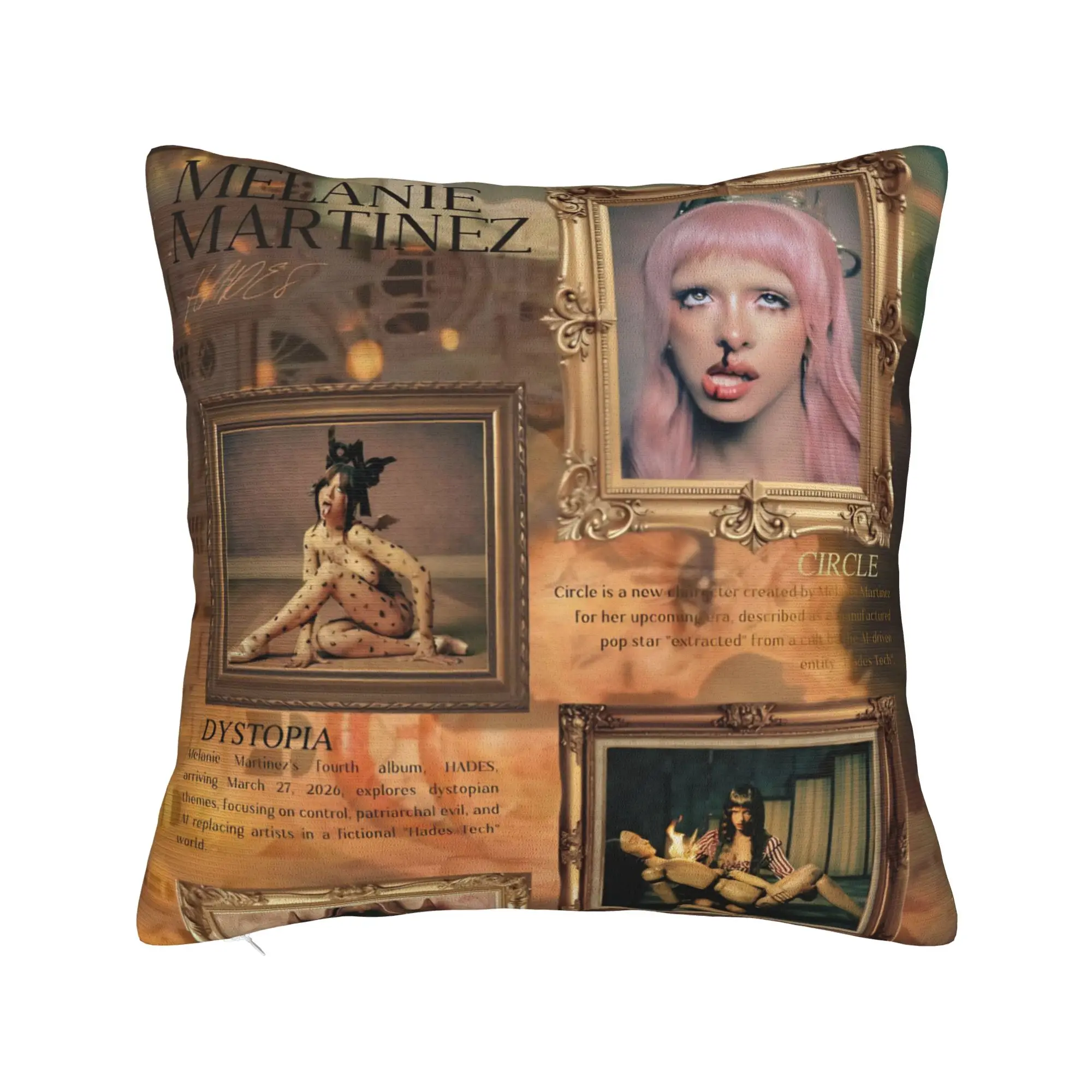 Decorative Pillowcases Melanies Martinez Hades Album 2026 Product Bedroom  Pillow Case Cover Zipper Multi-Size