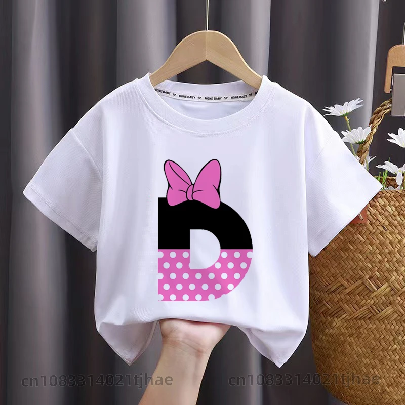 ABC Letters Mouse Baby Tshirts for Girls Birthday T Shirts Kids Party Tops Children Clothes