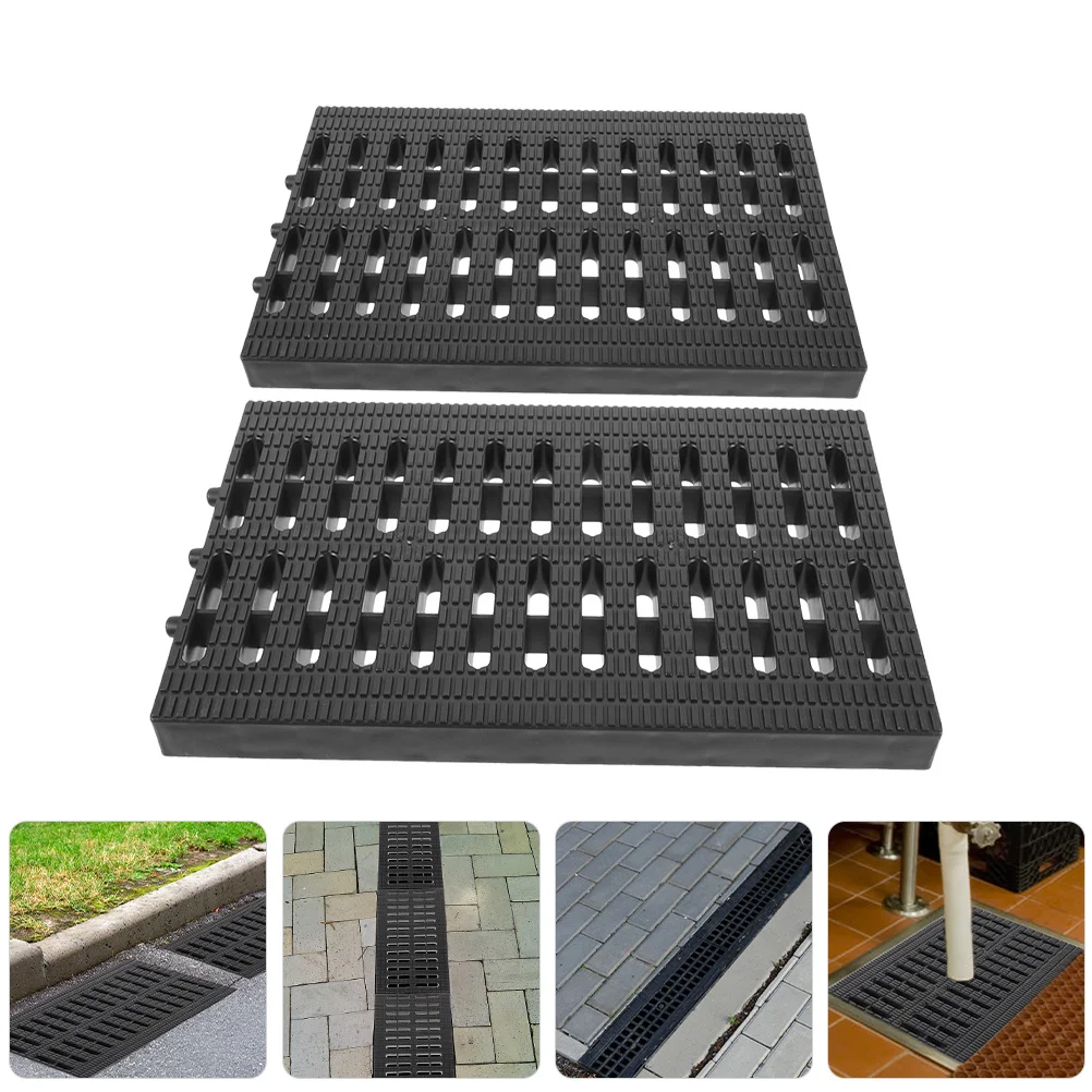 2개 배수구 덮개 플라스틱 트렌치 커버 중량급 미끄럼 방지 야외 산업 공원 상업용 건물 하수구용