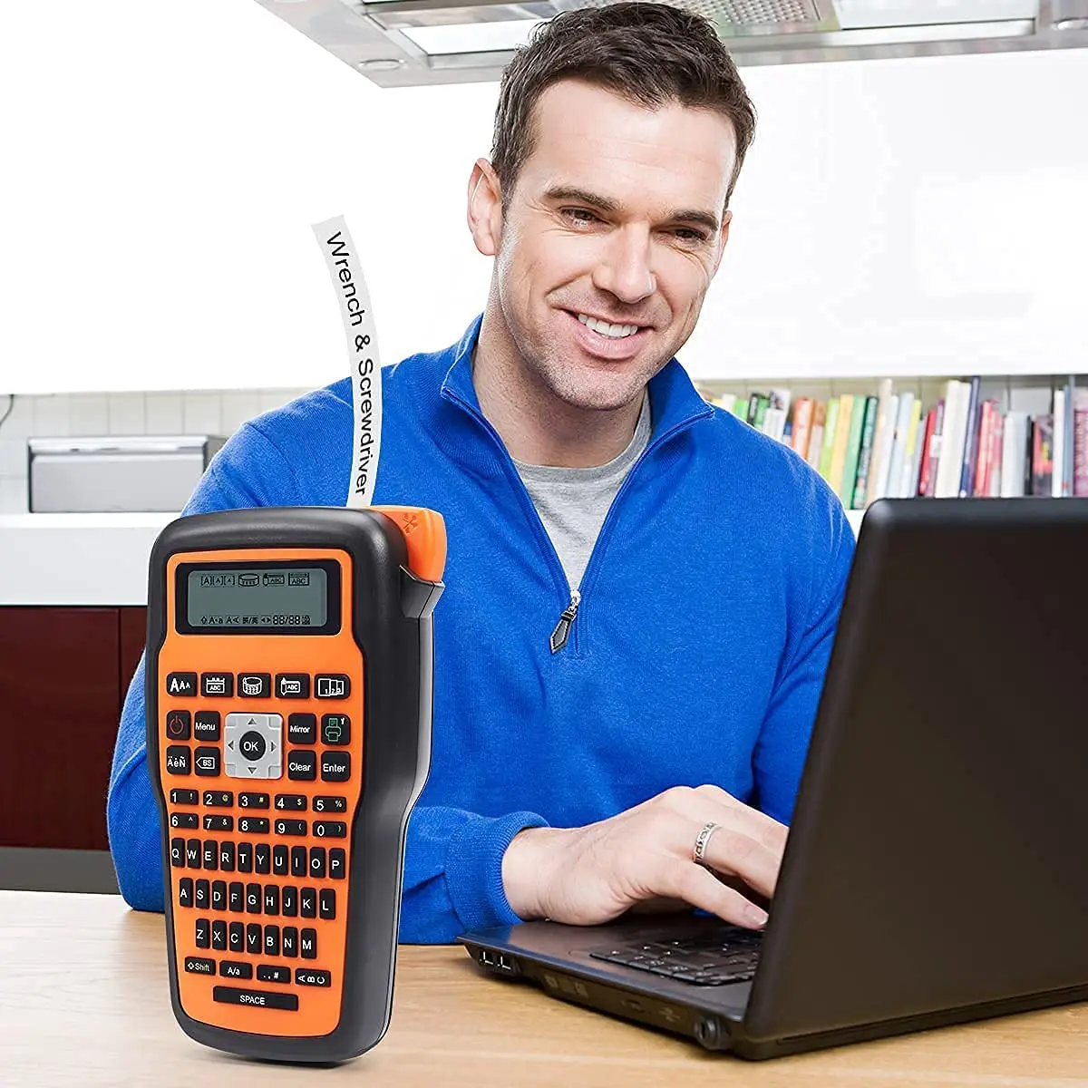 E1000 PRO Portabl Label Maker  Compatible For Brother TZe-231 Wireless Thermal QWERTY Keyboard Multiple Symbols Labeling Machine